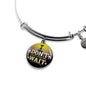 Great Thing Don'T Wait Stainless Steel or 18k Gold Circle Bangle Bracelet - Express Your Love Gifts