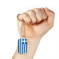 Greece Flag Necklace Greece Flag Stainless Steel or 18k Gold Dog Tag 24" - Express Your Love Gifts