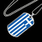 Greece Flag Necklace Greece Flag Stainless Steel or 18k Gold Dog Tag 24" - Express Your Love Gifts
