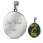 Green Bay Circle Pendant Football Fan Necklace Stainless Steel or 18k Gold 18-22" - Express Your Love Gifts