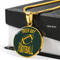 Green Bay Circle Pendant Football Fan Necklace Stainless Steel or 18k Gold 18-22" - Express Your Love Gifts