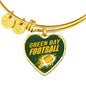 Green Bay Fan Football Gift Stainless Steel or 18k Gold Heart Bracelet Bangle - Express Your Love Gifts