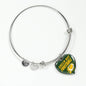 Green Bay Fan Football Gift Stainless Steel or 18k Gold Heart Bracelet Bangle - Express Your Love Gifts