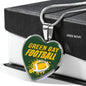 Green Bay Fan Gift Stainless Steel Heart Pendant Necklace W Luxury Necklace: 18-22" Adjustable - Express Your Love Gifts