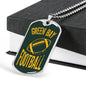 Green Bay Fan Necklace Dog Tag Stainless Steel or 18k Gold 24" Chain - Express Your Love Gifts