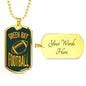 Green Bay Fan Necklace Dog Tag Stainless Steel or 18k Gold 24" Chain - Express Your Love Gifts