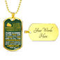 Green Bay Fan Pledge Stainless Steel or 18k Gold Dog Tag 24" Chain-Express Your Love Gifts