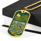 Green Bay Fan Pledge Stainless Steel or 18k Gold Dog Tag 24" Chain-Express Your Love Gifts