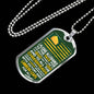 Green Bay Fan Pledge Stainless Steel or 18k Gold Dog Tag 24" Chain-Express Your Love Gifts