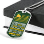 Green Bay Fan Pledge Stainless Steel or 18k Gold Dog Tag 24" Chain-Express Your Love Gifts