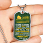 Green Bay Fan Pledge Stainless Steel or 18k Gold Dog Tag 24" Chain-Express Your Love Gifts