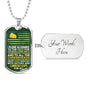 Green Bay Fan Pledge Stainless Steel or 18k Gold Dog Tag 24" Chain-Express Your Love Gifts