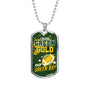 Green Bay Football Necklace Stainless Steel or 18k Gold Dog Tag 24" Chain-Express Your Love Gifts