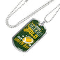 Green Bay Football Necklace Stainless Steel or 18k Gold Dog Tag 24" Chain-Express Your Love Gifts