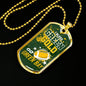Green Bay Football Necklace Stainless Steel or 18k Gold Dog Tag 24" Chain-Express Your Love Gifts