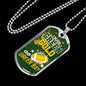 Green Bay Football Necklace Stainless Steel or 18k Gold Dog Tag 24" Chain-Express Your Love Gifts