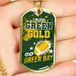 Green Bay Football Necklace Stainless Steel or 18k Gold Dog Tag 24" Chain-Express Your Love Gifts