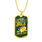 Green Bay Football Necklace Stainless Steel or 18k Gold Dog Tag 24" Chain-Express Your Love Gifts