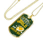 Green Bay Football Necklace Stainless Steel or 18k Gold Dog Tag 24" Chain-Express Your Love Gifts