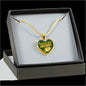 Green Bay Football Necklace Stainless Steel or 18k Gold Heart Pendant 18-22"-Express Your Love Gifts