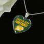 Green Bay Football Necklace Stainless Steel or 18k Gold Heart Pendant 18-22"-Express Your Love Gifts