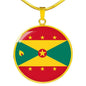Grenada Flag Necklace Grenada Flag Necklace Stainless Steel or 18k Gold 18-22" - Express Your Love Gifts