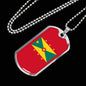 Grenada Flag Necklace Grenada Flag Necklace Stainless Steel or 18k Gold Dog Tag 24" - Express Your Love Gifts