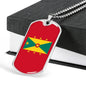 Grenada Flag Necklace Grenada Flag Necklace Stainless Steel or 18k Gold Dog Tag 24" - Express Your Love Gifts