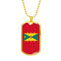 Grenada Flag Necklace Grenada Flag Necklace Stainless Steel or 18k Gold Dog Tag 24" - Express Your Love Gifts
