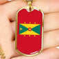 Grenada Flag Necklace Grenada Flag Necklace Stainless Steel or 18k Gold Dog Tag 24" - Express Your Love Gifts