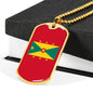 Grenada Flag Necklace Grenada Flag Necklace Stainless Steel or 18k Gold Dog Tag 24" - Express Your Love Gifts