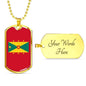 Grenada Flag Necklace Grenada Flag Necklace Stainless Steel or 18k Gold Dog Tag 24" - Express Your Love Gifts