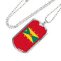 Grenada Flag Necklace Grenada Flag Necklace Stainless Steel or 18k Gold Dog Tag 24" - Express Your Love Gifts