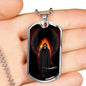 Grim Reaper Angel Of Death Dog Tag Stainless Steel or 18k Gold 24" Chain - Express Your Love Gifts