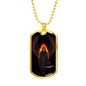 Grim Reaper Angel Of Death Dog Tag Stainless Steel or 18k Gold 24" Chain - Express Your Love Gifts