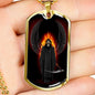 Grim Reaper Angel Of Death Dog Tag Stainless Steel or 18k Gold 24" Chain - Express Your Love Gifts