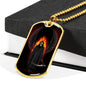 Grim Reaper Angel Of Death Dog Tag Stainless Steel or 18k Gold 24" Chain - Express Your Love Gifts
