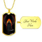 Grim Reaper Angel Of Death Dog Tag Stainless Steel or 18k Gold 24" Chain - Express Your Love Gifts
