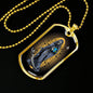 Grim Reaper Santa Muerte Dog Tag Stainless Steel or 18k Gold 24" Chain - Express Your Love Gifts
