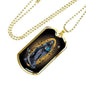 Grim Reaper Santa Muerte Dog Tag Stainless Steel or 18k Gold 24" Chain - Express Your Love Gifts