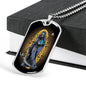 Grim Reaper Santa Muerte Dog Tag Stainless Steel or 18k Gold 24" Chain - Express Your Love Gifts