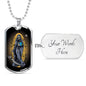 Grim Reaper Santa Muerte Dog Tag Stainless Steel or 18k Gold 24" Chain - Express Your Love Gifts