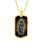 Grim Reaper Santa Muerte Dog Tag Stainless Steel or 18k Gold 24" Chain - Express Your Love Gifts