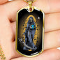 Grim Reaper Santa Muerte Dog Tag Stainless Steel or 18k Gold 24" Chain - Express Your Love Gifts