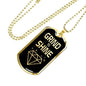 Grind To Shine Dog Tag Stainless Steel or 18k Gold 24" Chain - Express Your Love Gifts