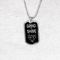 Grind To Shine Dog Tag Stainless Steel or 18k Gold 24" Chain - Express Your Love Gifts