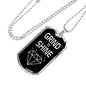 Grind To Shine Dog Tag Stainless Steel or 18k Gold 24" Chain - Express Your Love Gifts