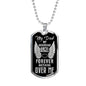 Guardian Angel Is Dad Memorial Necklace Stainless Steel or 18k Gold Dog Tag 24" - Express Your Love Gifts