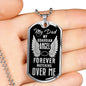 Guardian Angel Is Dad Memorial Necklace Stainless Steel or 18k Gold Dog Tag 24" - Express Your Love Gifts