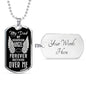 Guardian Angel Is Dad Memorial Necklace Stainless Steel or 18k Gold Dog Tag 24" - Express Your Love Gifts
